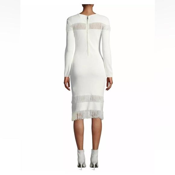 BLACK Sachin & Babi Seraphina Long Sleeve Fringe Knit Black Dress Gown S - Picture 4 of 16